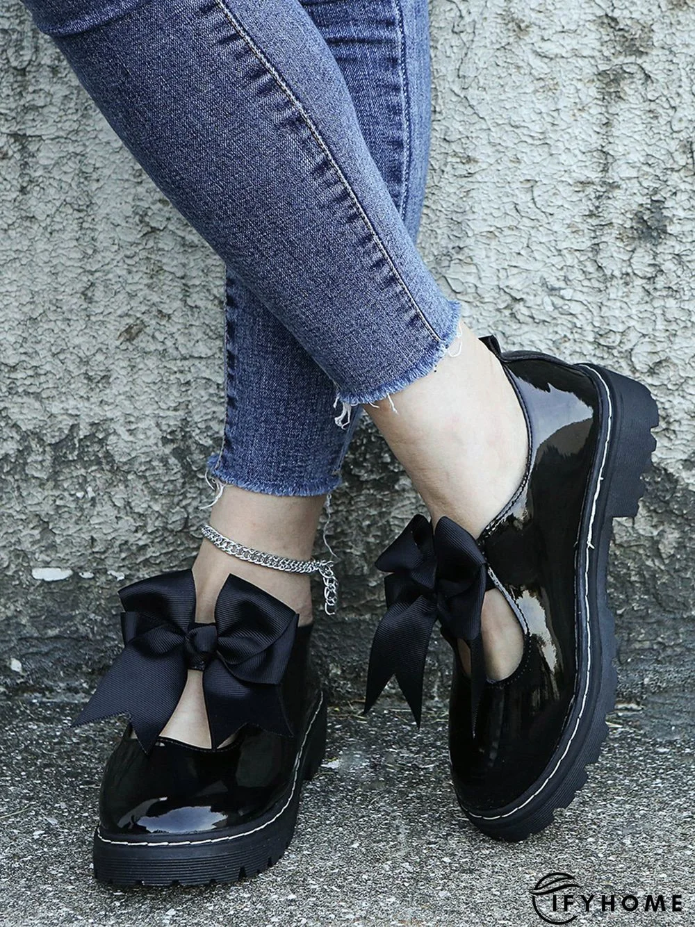 Women's Bow Decor Hollow out Slip On Mary Jane Shoes | IFYHOME