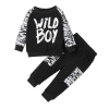 Kid Baby Boy Letter Print Long Sleeve Casual 2 Pcs Sets