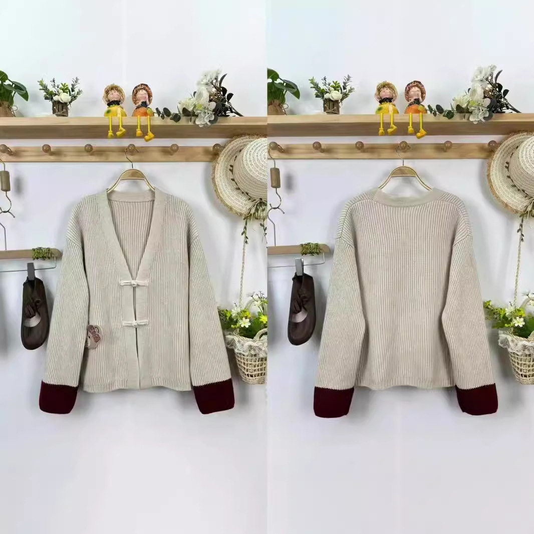 Chicfifth Sweater Women Winter Long Sleeve High Quality Autumn Vintage Top Knitted Cardigan