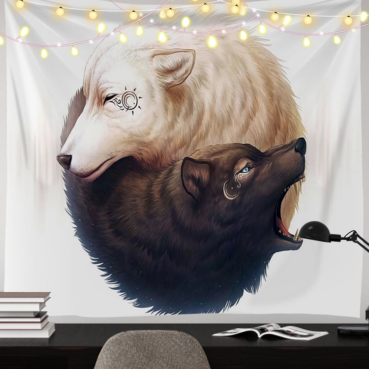 Printed Tapestry - Black White Bears