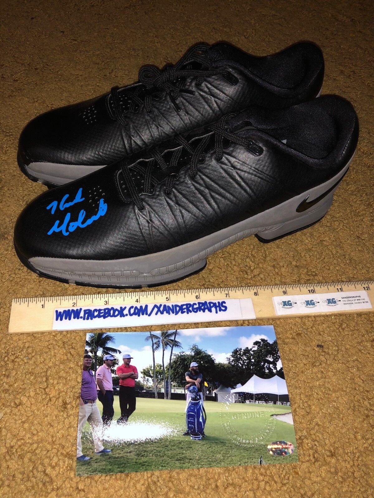KEITH MITCHELL SIGNED AUTOGRAPHED NEW BLACK NIKE SHOES CLEATS GOLF-PROOF COA