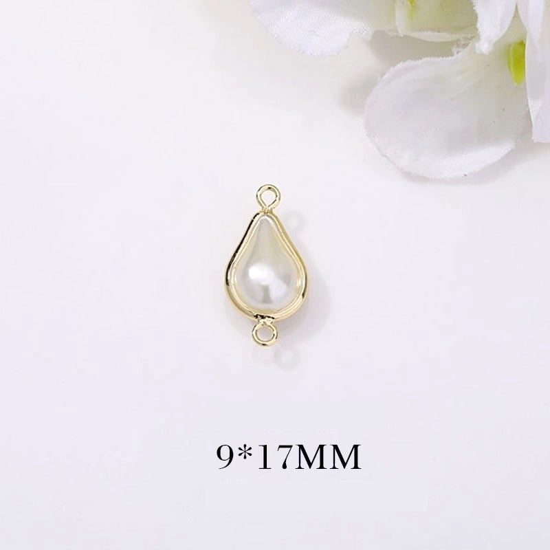 1 Piece Minimalist Water Droplets Copper Plating Inlay Pendant Jewelry Accessories