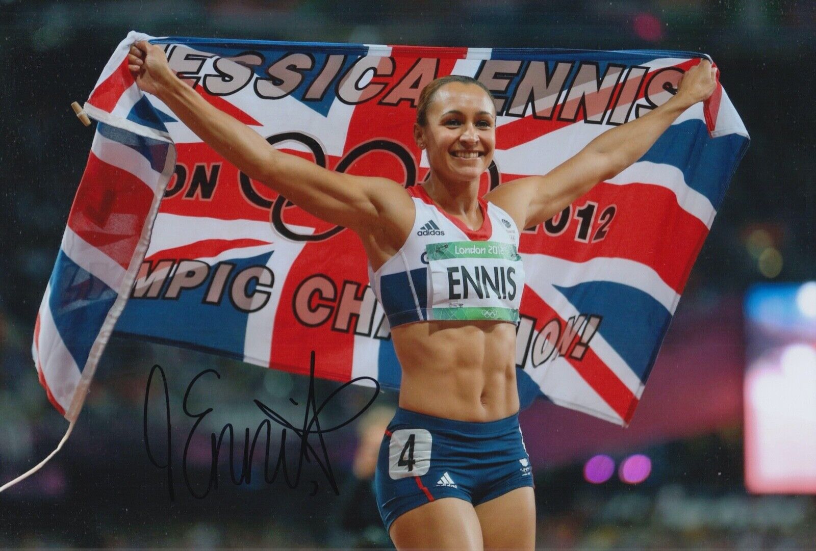 JESSICA ENNIS HILL HAND SIGNED 12X8 Photo Poster painting OLYMPICS AUTOGRAPH LONDON 2012 2