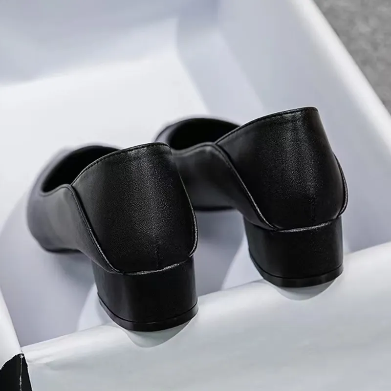 Breakj Breakj Single Shoes Women 2025 Work Clothes To Work Shoes Coarse Heel Do Not Tired Women Shoes Professional Work Shoes Women Black