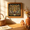 Ornate Golden Tiger Face Special Shaped 5D DIY Partial Drill Diamond Painting Kits for Adults Beginners Home Decor Diamonds Dots Gem Art Kits 11.81 X11.81inch