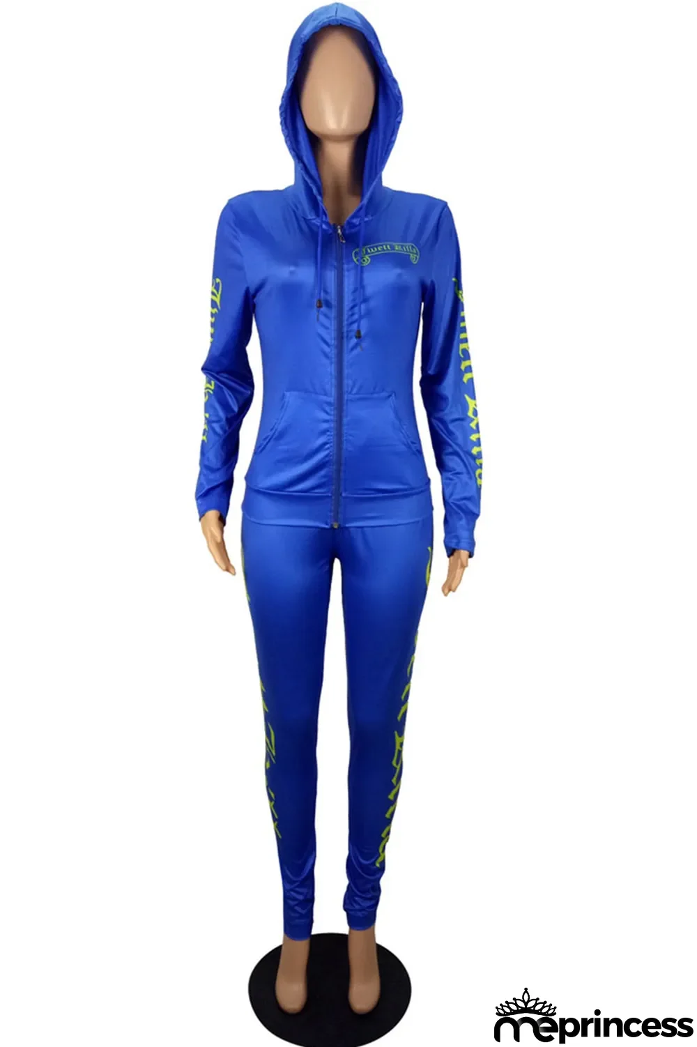 Red Fashion Sportswear Print Split Joint Hooded Collar Long Sleeve Two Pieces