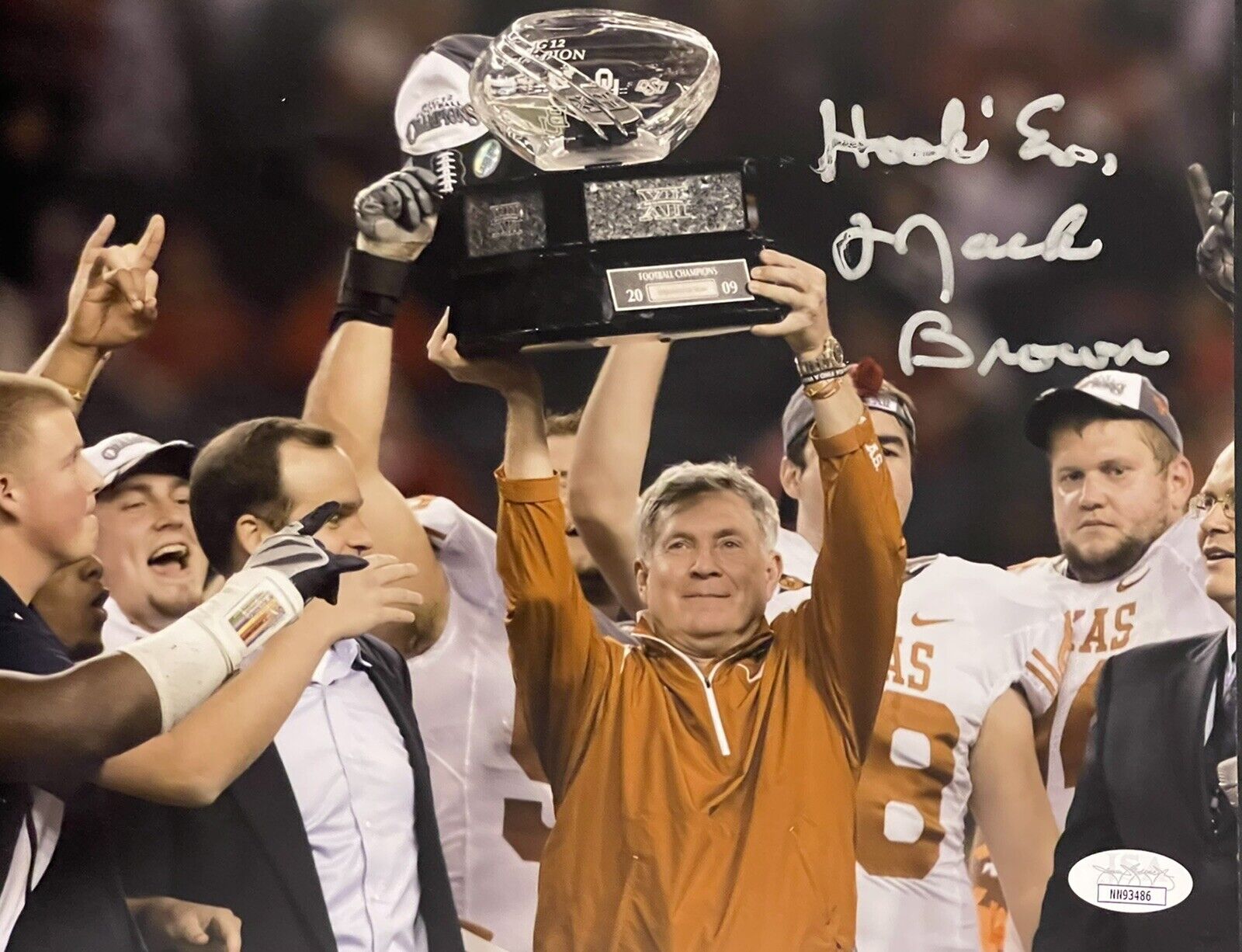 Mack Brown Signed Autographed UNC North Carolina Tar Heels 8x10 Photo Poster painting JSA