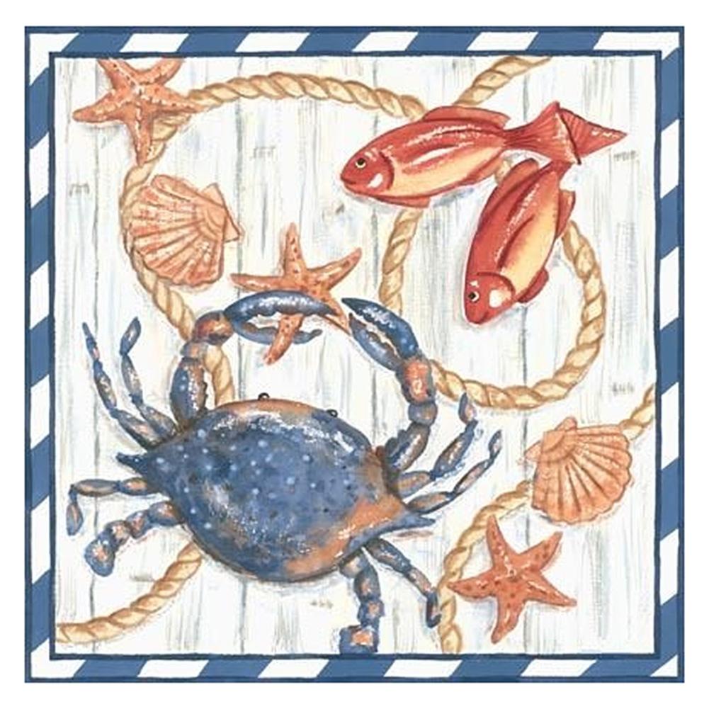 

30*30CM - Crab Fish - Round Drill Diamond Painting, 501 Original