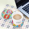 (US Local)[Upgrade]4Pcs Acrylic Special Shape Flower DIY Waterproof Diamond Painting Coaster