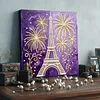 Kits d&rsquo;art de peinture en perles maison maison Tour Eiffel pour d&eacute;co int&eacute;rieure adulte 25x25cm avec cadre