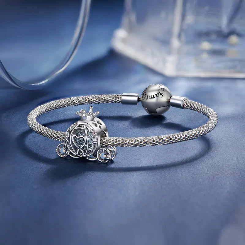 1 Piece 15*18mm Hole 4~4.9mm 925 Sterling Silver Glass Nano Opal White Gold Plated Pumpkin Heart Shape Beads Jewelry Accessories