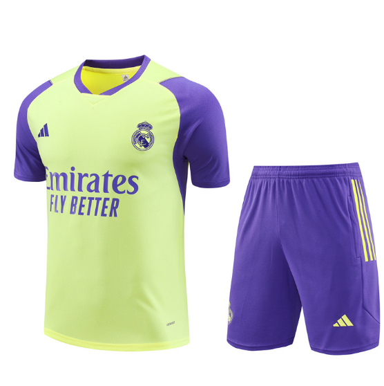 23/24 Real Madrid Training Kit Light Yellow Football Shirt Thai Quality