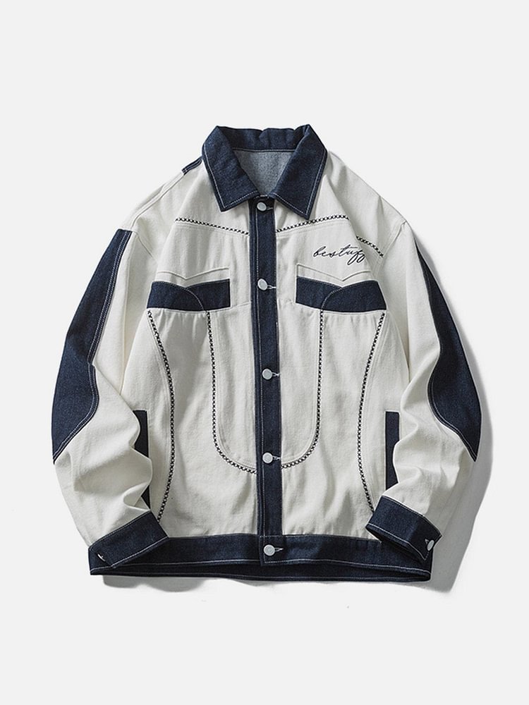 Embroidered Letter Patch Jacket