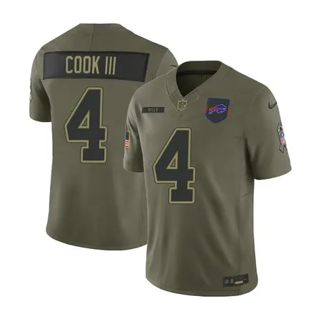 Youth's Buffalo Bills #4 James Cook  Olive 2025 Salute to Service Retired Limited Jersey