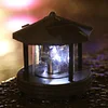 Solar Power LED Light Rotating Lighthouse Landscape Lamp Garden Decoration