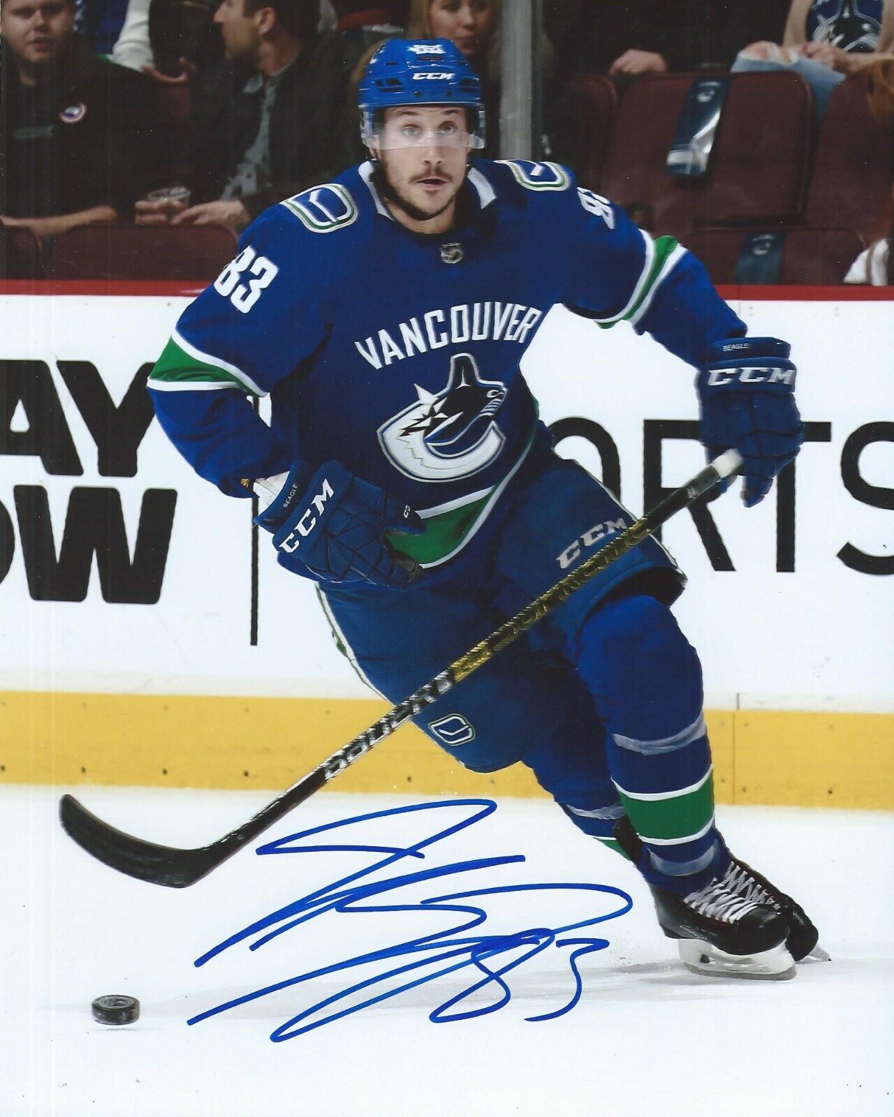 Jay Beagle Signed 8x10 Photo Poster painting Vancouver Canucks Autographed COA