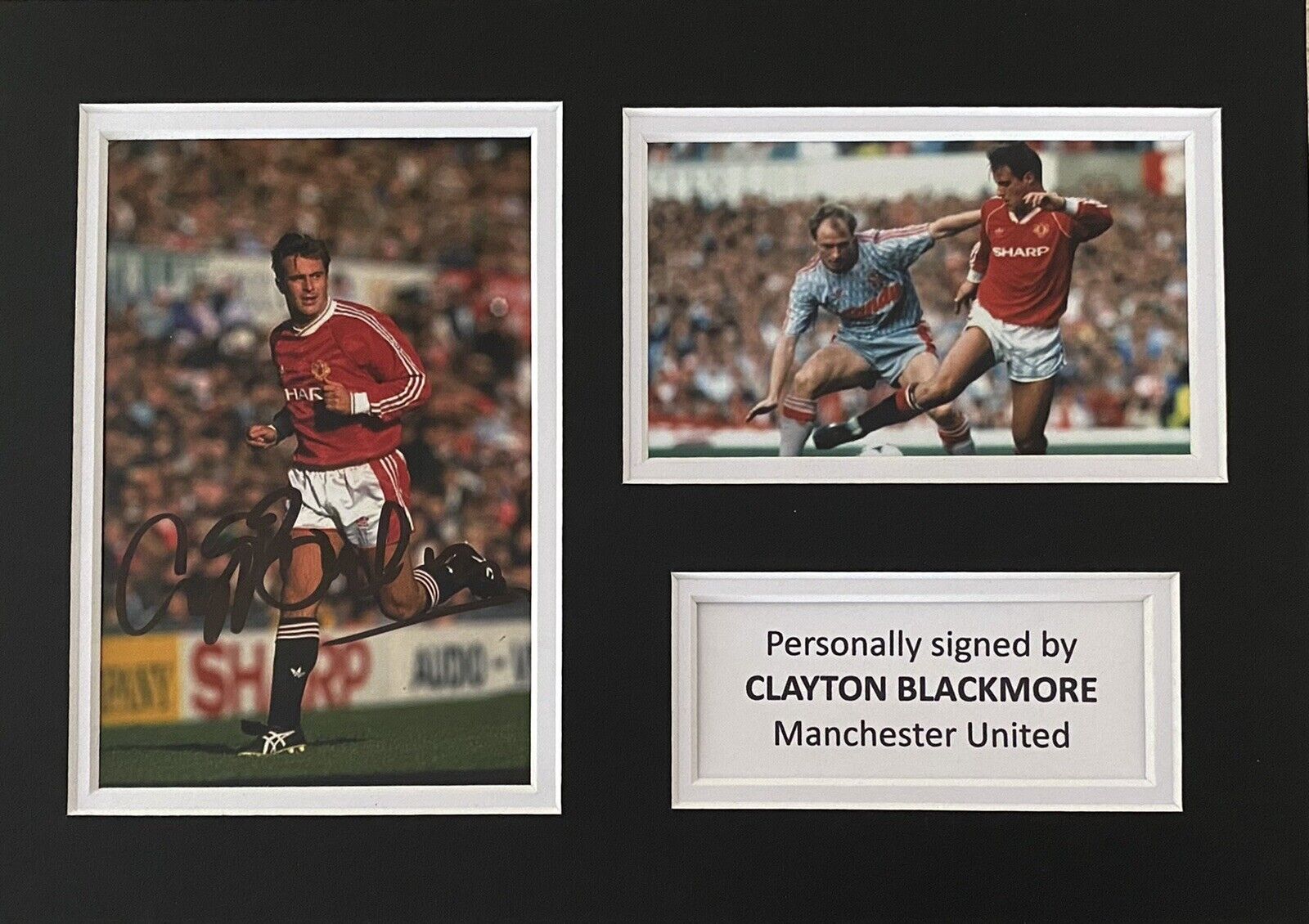 Clayton Blackmore Genuine Signed Manchester United Photo Poster painting In A4 Mount Display 2