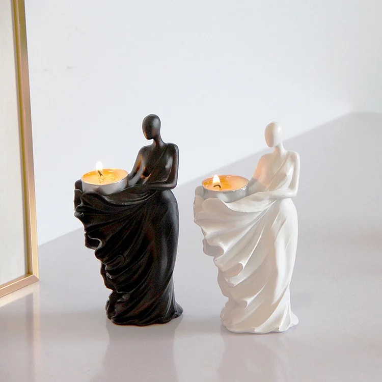 Simple Abstract Character Resin Candlestick 