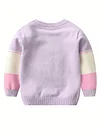 Kid Girl Delight Crew Neck Butterfly Embroidery Sweater Top