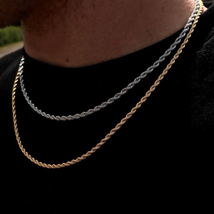3MM 4MM 5MM Rope Hiphop Men Women Chain Necklace