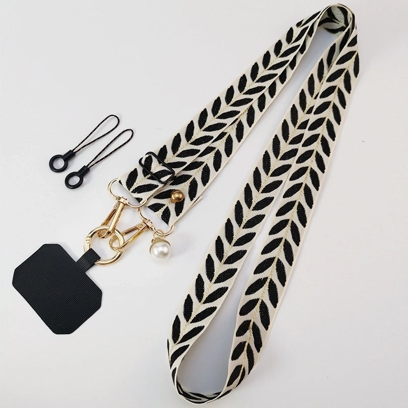 Minimalist Classic Style Geometric Cloth Mobile Phone Lanyard