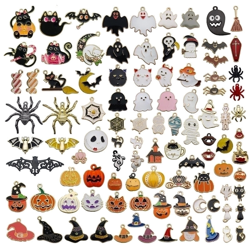 1 Piece 10 * 23mm 12 * 15mm 18 * 20mm Alloy Pumpkin Spider Ghost Pendant Jewelry Accessories