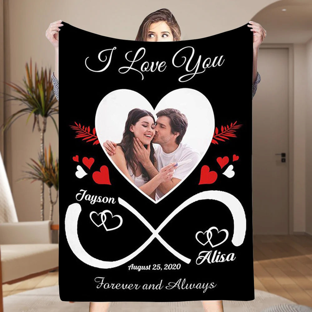 Loveyoufancy Personalized Loveyoufancy Custom Photo Fleece Blankets - Unique Gift for Him/Her