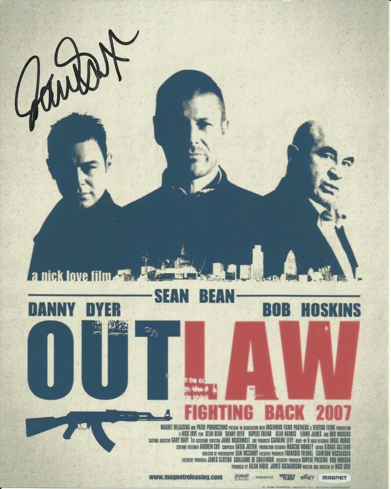 DANNY DYER SIGNED OUTLAW Photo Poster painting UACC REG 242