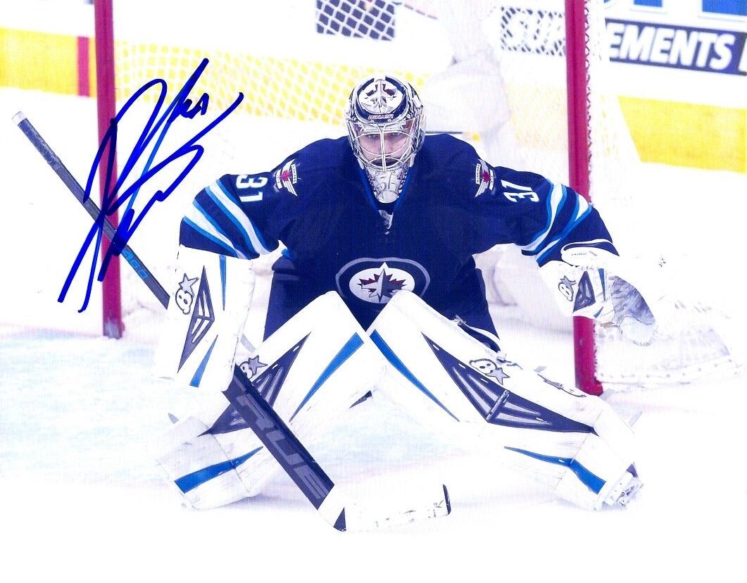 Signed 8x10 ONDREJ PAVELEC Winnipeg Jets Photo Poster painting - COA