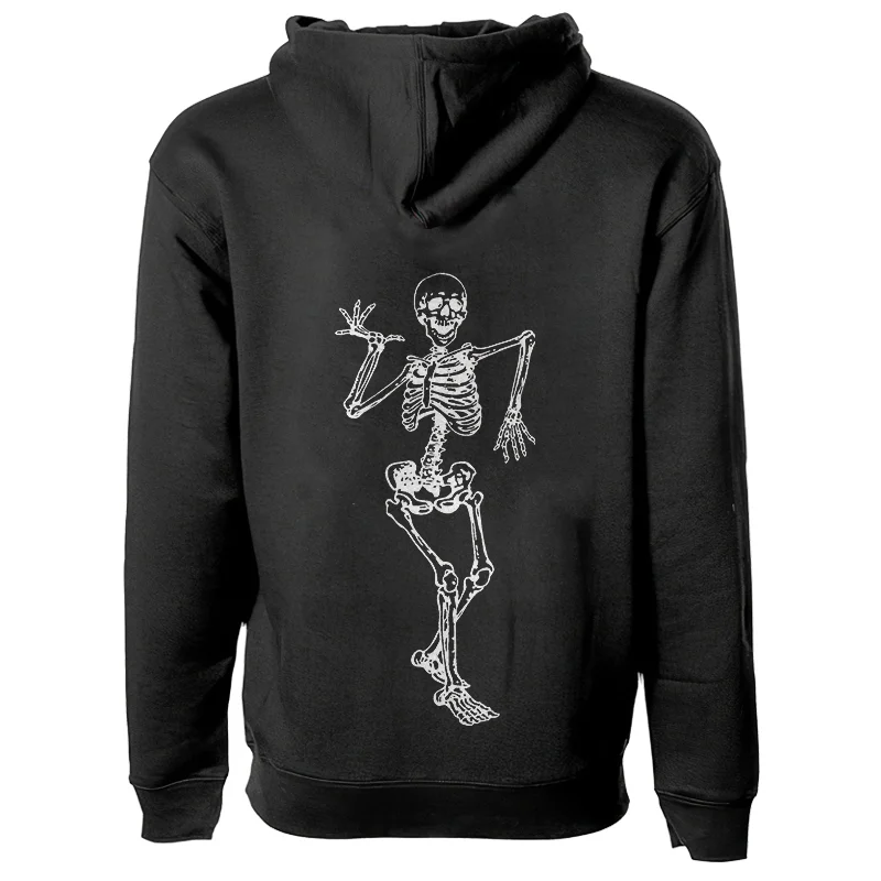 Dancing Skeleton Print Men's Punk Hoodie
