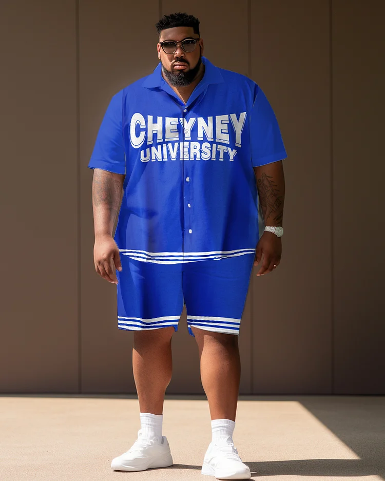 Men's Plus Size College Style Cheyney University Short Shirt Uniform Suit