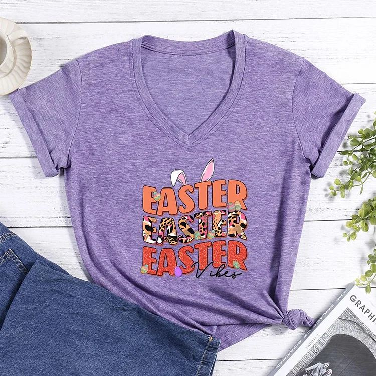 Easter V-neck T Shirt-0025101