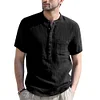 Gioiacombo™ Camicia a maniche corte con colletto Henley tinta unita