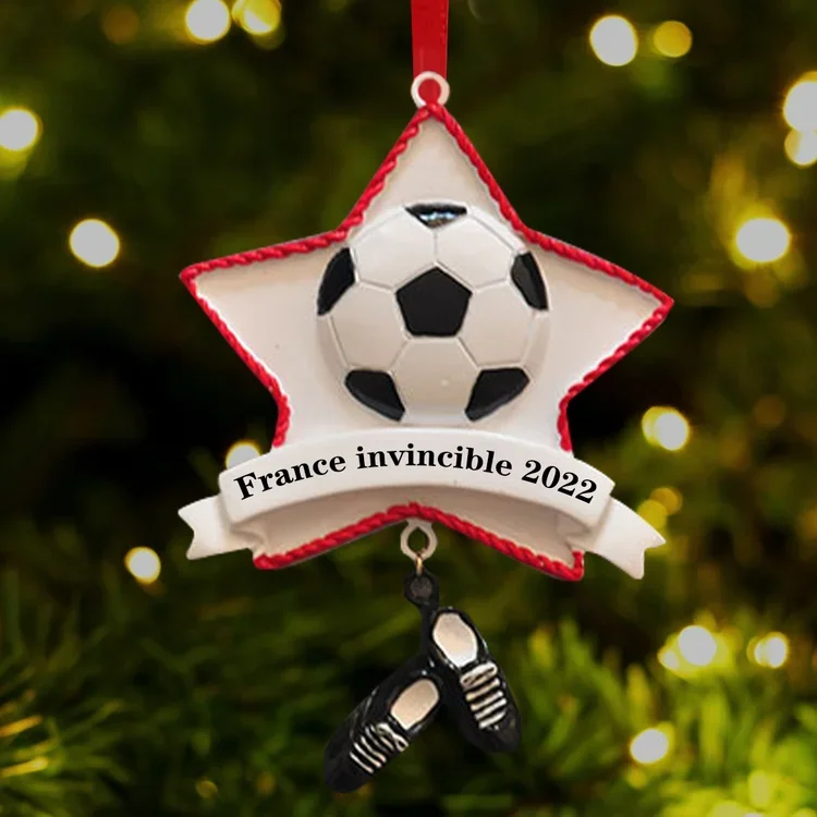 Ornements de Noël en Bois de Football Texte Personnalisés pour les amateurs de football Jessemade FR