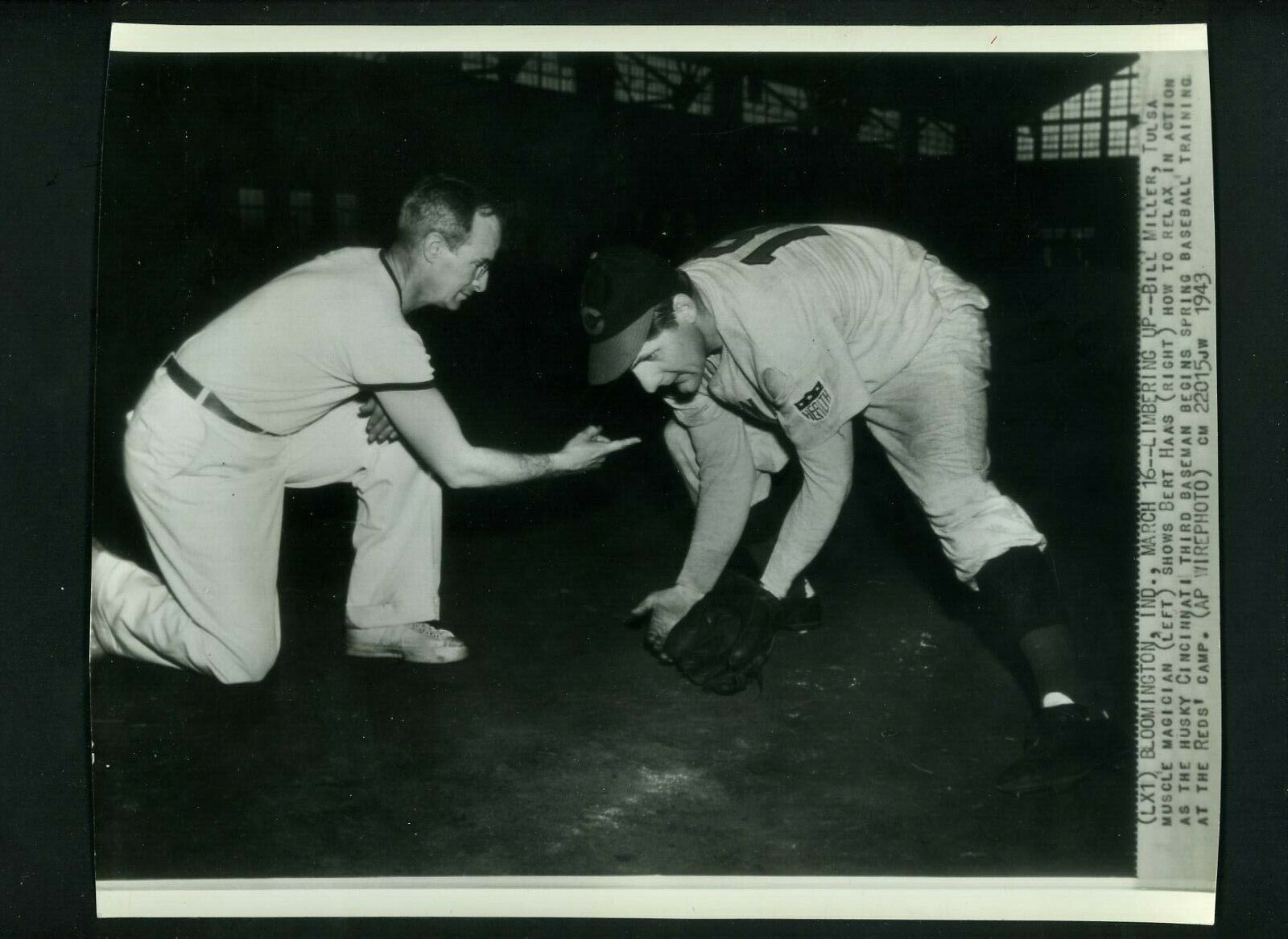 Bert Haas & Bill Miller 1943 Press Photo Poster painting Cincinnati Reds