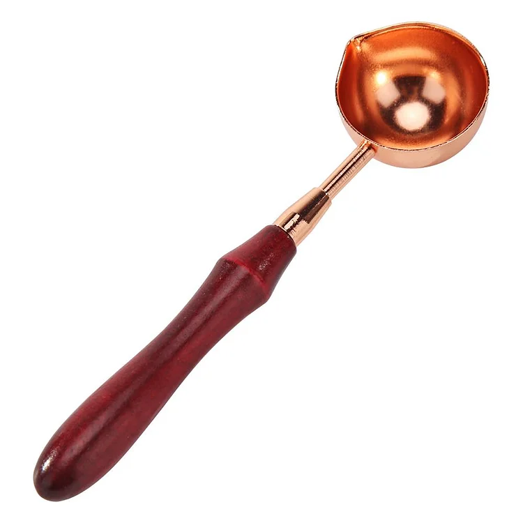 Wax Sealing Melting Spoon Retro Wooden Handle Spoon for Wax Seal Stamps