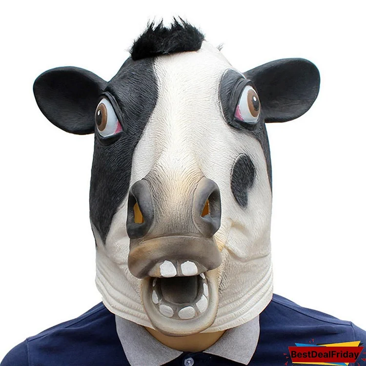 Halloween Cow Mask Halloween Animal Party Full Head Mask