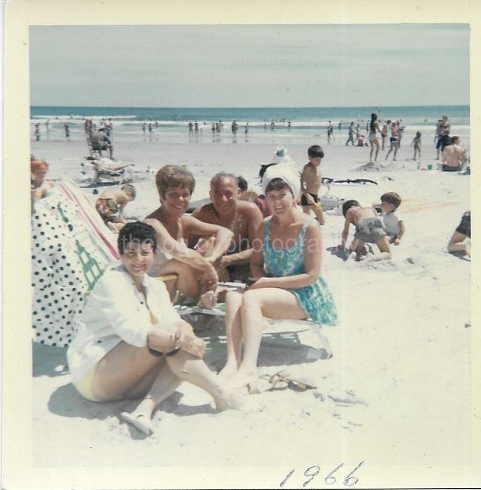 FOUND Photo Poster paintingGRAPH Color A DAY AT THE BEACH Original Snapshot VINTAGE JD 110 11 F