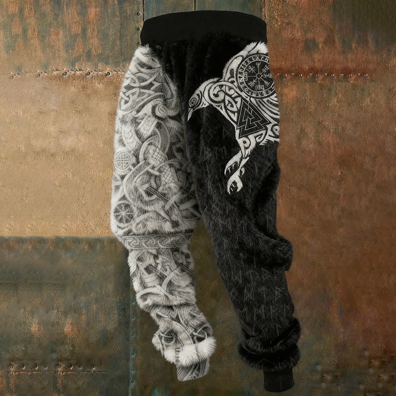 Men's Viking Eagle Art Flannel Pants elevenforest