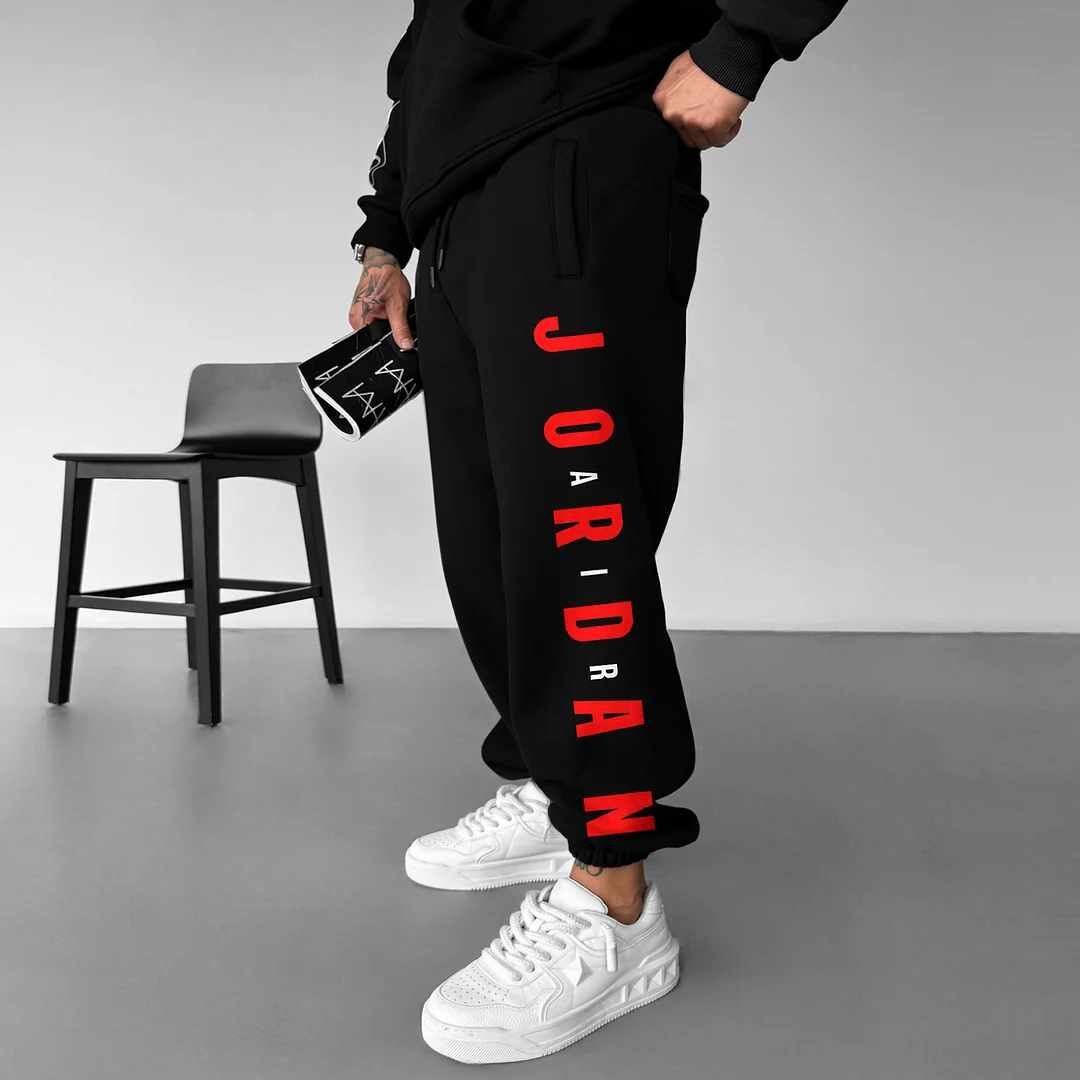 Men's Street Style Basketball Print Sweatpants、、URBENIE