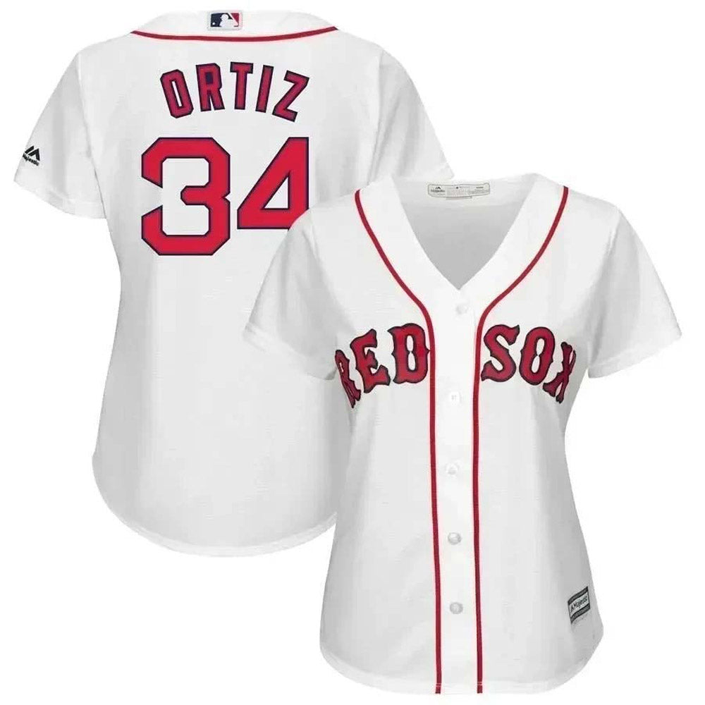 Women's Boston Red Sox David Ortiz Replica Home Jersey - White mysite
