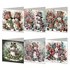 6Pcs Diamond Painting Snowman Greeting Cards Congratulations Cards & Gifts