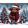 Christmas Highland Cow-14CT Stamped Cross Stitch 50*40cm tapestrymarket