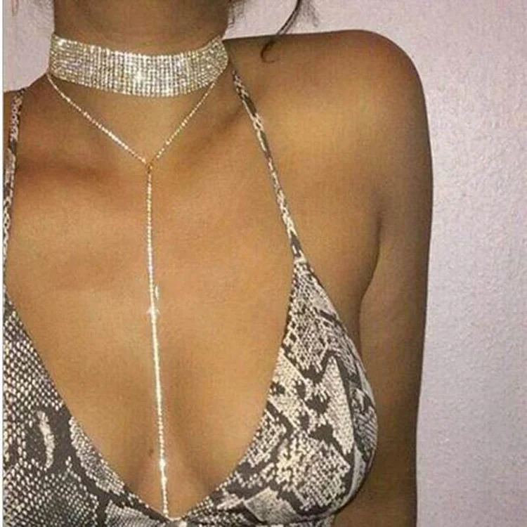 Fashion Shiny Water Droplet Metal Necklace