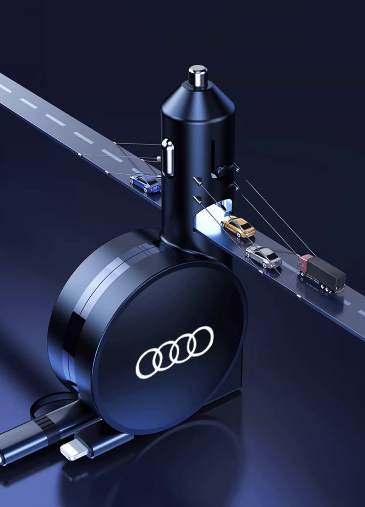 Multifunctional retractable car charger