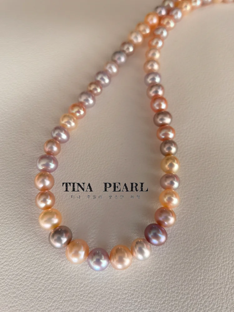 TINA Jewelry Fresh water pearl fresh light candy color pearl necklace