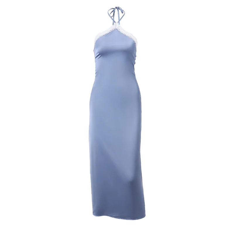 Pongl Pongl Spring New Women's Ken Bean With The Same Back A Word Shoulder Hanging Neck Lace Dress