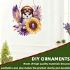 Eule Sonnenblume 2D flache DIY-Acryl-Diamant-Malset, Fensterh&auml;nger-Wanddekoration