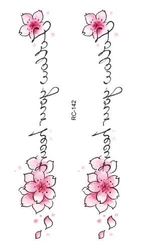 52 Kinds Watercolor Flora Lavender Waterproof Fake Tattoos Temporary Women Arm Chest Ankle Stickers Floral Body Art Tatto Flower