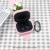 For  Powerbeats Fit BT Earphone Protective Cover with Bracket & Metal Carabiner Shockproof TPU Protective Sleeve Anti-Scratch Dustproof BT Earbuds Case for Outdoor Travel Camping